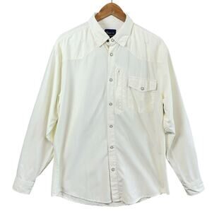Texas Standard Western Field Shirt Men's Large White Pearl Snap Bamboo Gorpcore